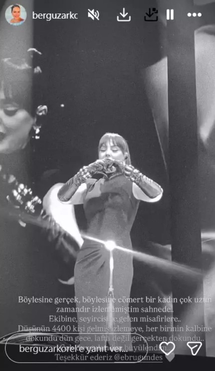 Bergüzar Korel'den Ebru Gündeş'e övgüler!